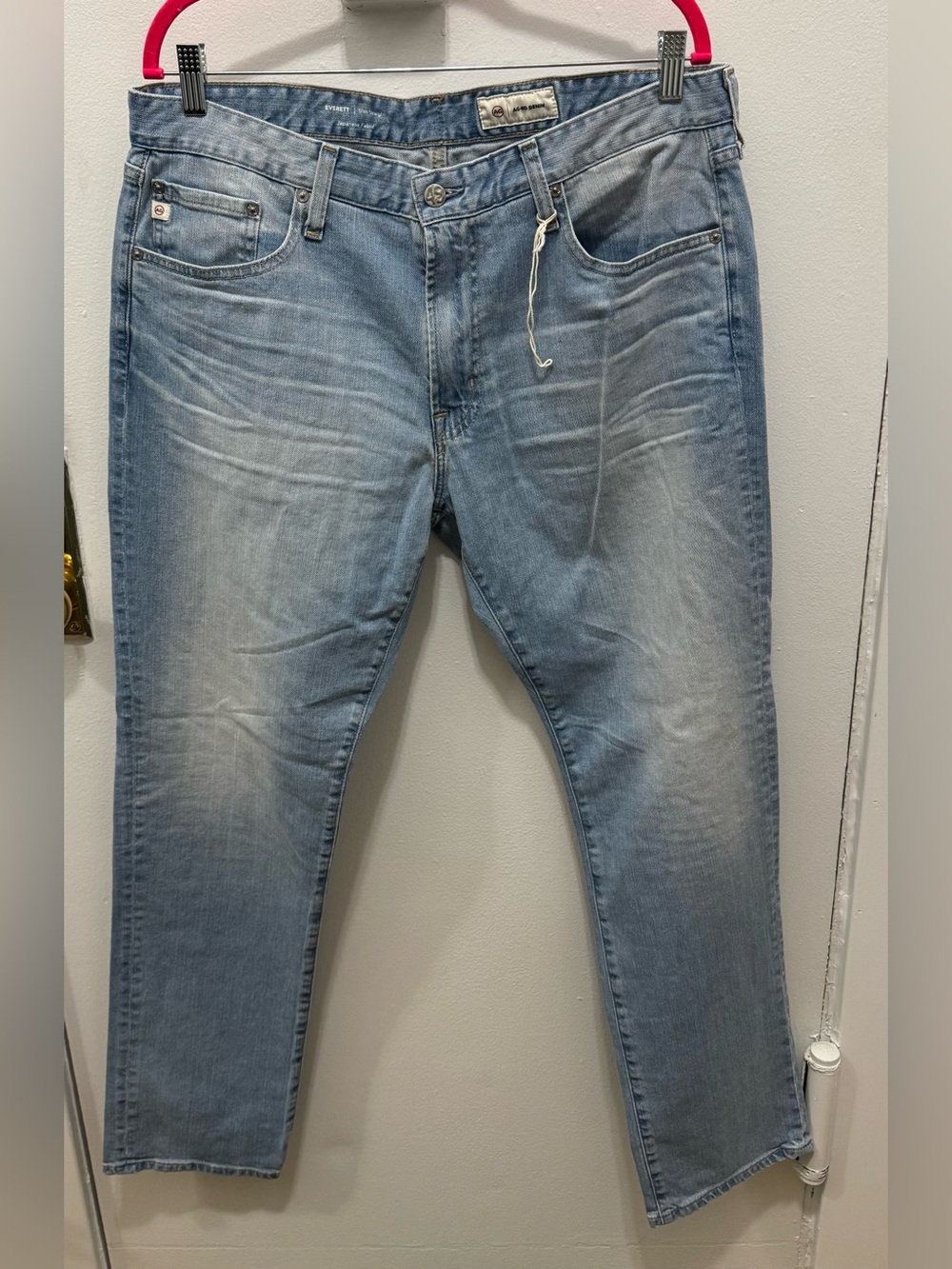 AGED DENIM EVERETT SLIM STRAIGHT LEG JEANS